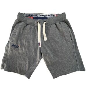 Superdry Orange Label Slim Fit Grey Melange Jersey Shorts Mens M